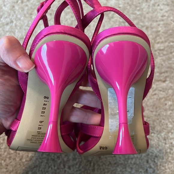 Gianni Bini Iman Rhinestone flowers rose square toe dress sandal shoe heel 6 - Picture 6 of 7